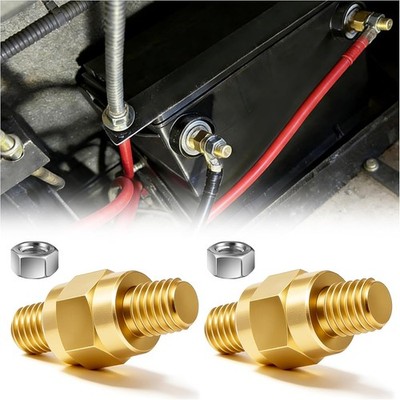 Side Post Battery Terminal Adapter with Nuts, 3/8''-16 Thread for Most Side or To