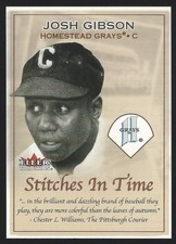 Josh Gibson 2001 Fleer Tradition Stitches in Time #9 Baseball Card - Grays - HOF
