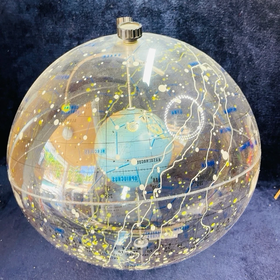 Globo Farquhar 1977 "Tierra en el Espacio" ~ Globo Celestial Transparente ~ ¡Muy Raro! Foto 2 de 4