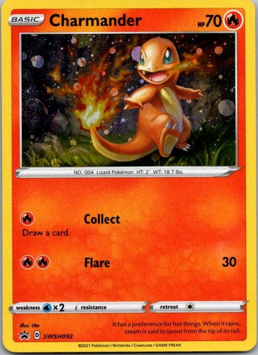 Charmander SWSH092 Holo Promo Sword & Shield Promo Pokemon Near Mint