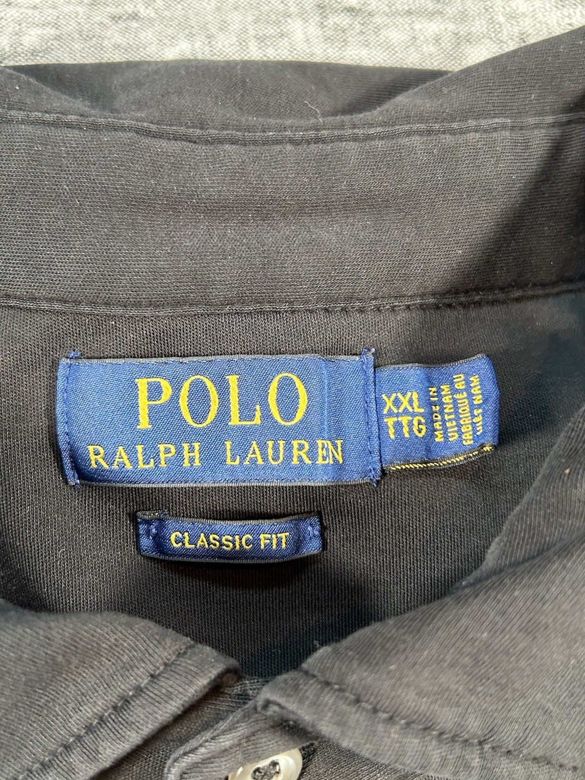Polo Ralph Lauren camicia vestibilità classica uomo XXL nera manica lunga grigio logo pony