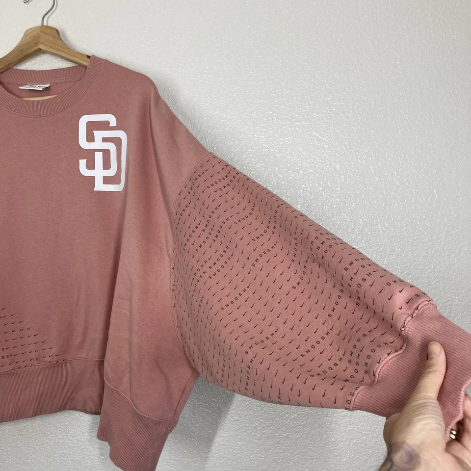 Sudadera corta de los Padres de San Diego para mujer XL rosa MLB béisbol Nike manga Swoosh Foto 2 de 4