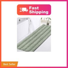 Turquoize Chenille Bath Runner Rug Sage 17x47