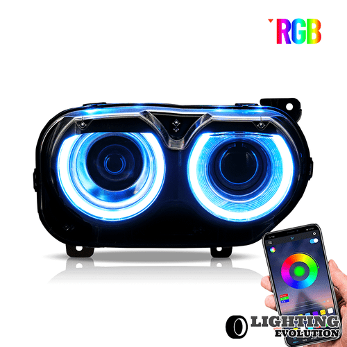 Faros LED RGB para Dodge Challenger R/T SRT Hellcat SXT SE 2015 2016-2022 - Imagen 2 de 19