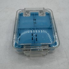 Nintendo DS Game Storage Case Clear Blue Compact Fold Holds 12 Cartridges