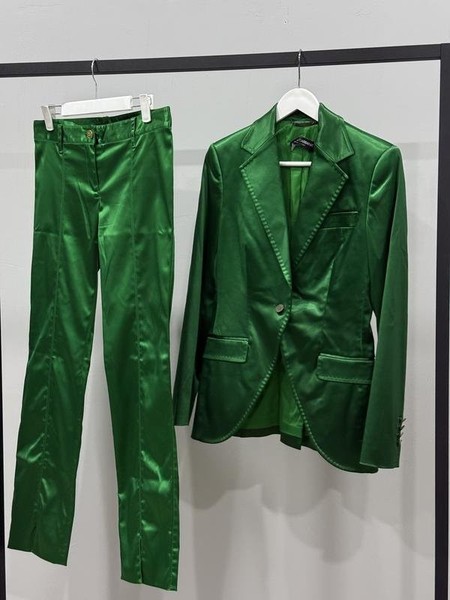 Women Dolce & Gabbana Suit Green Satin 40