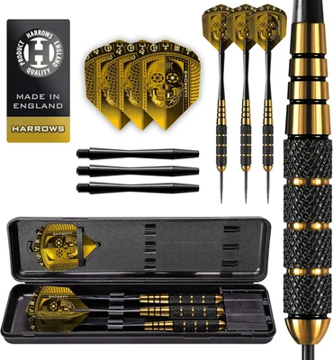 Harrows Voodoo Brass Steeldarts Set 19–27g mit Flights & Schäften