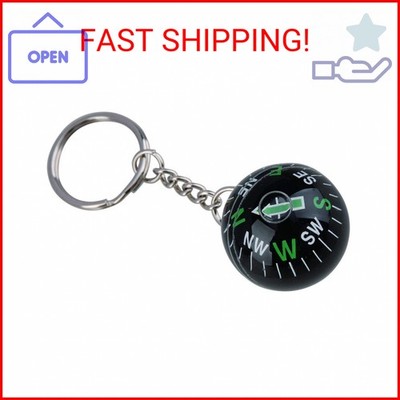 Munkees Ball Compass Keychain, Small Useful Outdoor Tool Gift, Hiking Key Ring,
