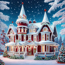 5D Diamond Art Kits for Adults,Christmas House Special Shape Diamond Painting...