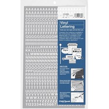 Self-Adhesive Vinyl Capital Letters Numbers, White - 610 pcs, 1/4 Inch High