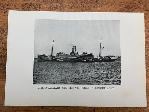 original 1918 print . h.m. auxiliary cruiser ( coronado ) camouflaged
