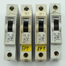 Lot of 4 Siemens 5SX21 C86 C16 C2 C4 Circuit Breakers