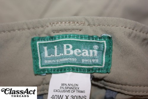 LL Bean Mens Hiking Convertible Stretch Outdoor Cargo Pant Lightweight Tan 40X30 - Picture 2 of 9