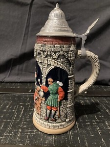 Vintage Marzi & Remy 2349 Pewter Lidded German Beer Stein Made In Germany