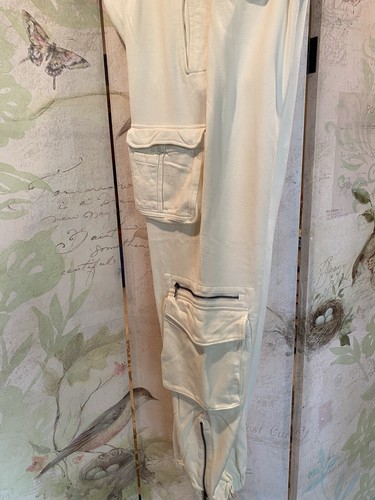 Ralph Lauren Polo Aspen Vintage Nos New White Sweat Pants Med. Zippers/pockets - Picture 3 of 5