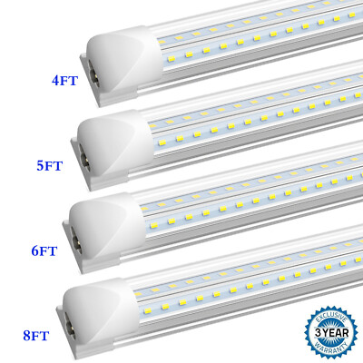 T8 4FT~8FT LED Tube Lights 36W~90W LED Shop Lights Linkable Workshop Lamps 6000K