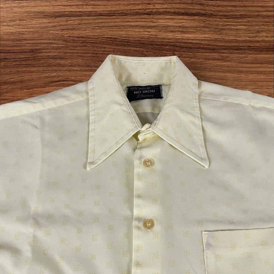 Vintage Shirt Mens L/XL 70s Knit Dagger Rockabilly Club Rave Button Up Retro A45 - Image 3 of 4