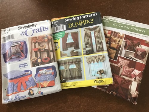 3 Simplicity 7211 5605 4497 ~ Boxes, Cushion, Throw Pillows, Curtains ~ Uncut