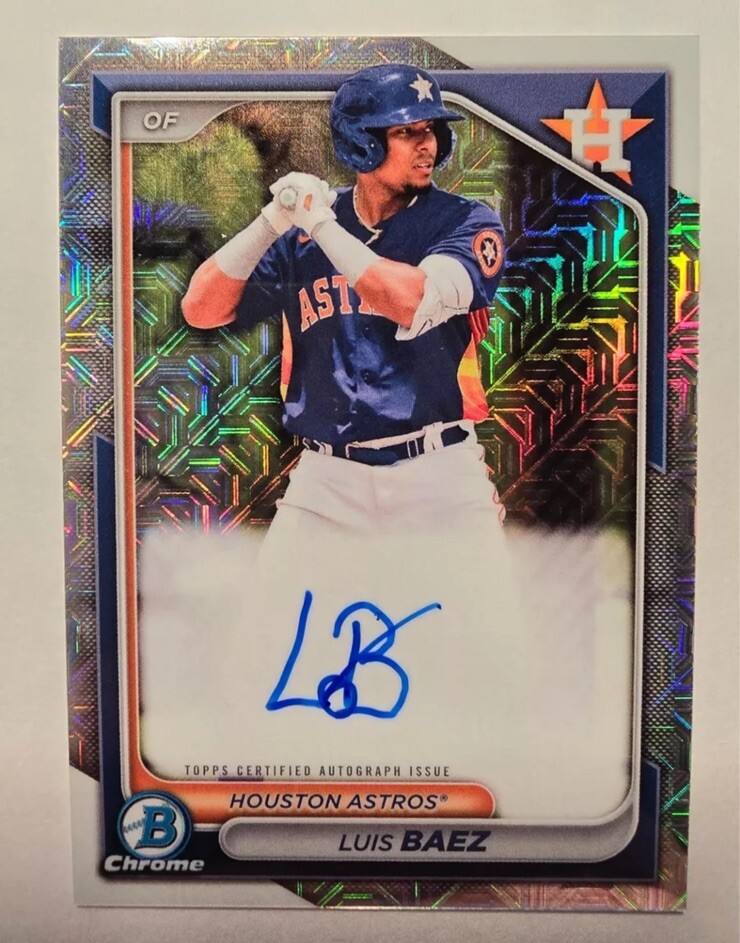 2024 Bowman Chrome Luis Baez Prospect Mega Mojo Refractor Auto #BMA-LB Astros