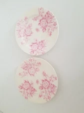 Set Of 2 Rose Pink California Chintz Santa Anita ware Pink Rose Pattern Bread...