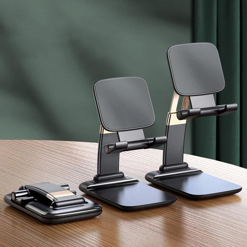 Foldable Metal Desk Mobile Phone Holder Stand For iPhone 14 13 Pro iPad Tablet - Image 3 of 4