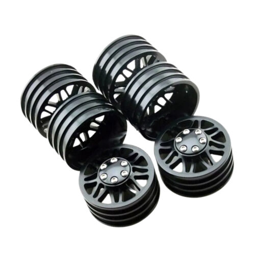 Black Alloy 1.9 Wheel Rim Set 2 front +2 Dually Rear for RC4WD RC Car Crawler - Picture 11 of 15