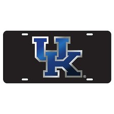 Uk Kentucky Wildcats Black Mirrored License Plate Car Tag