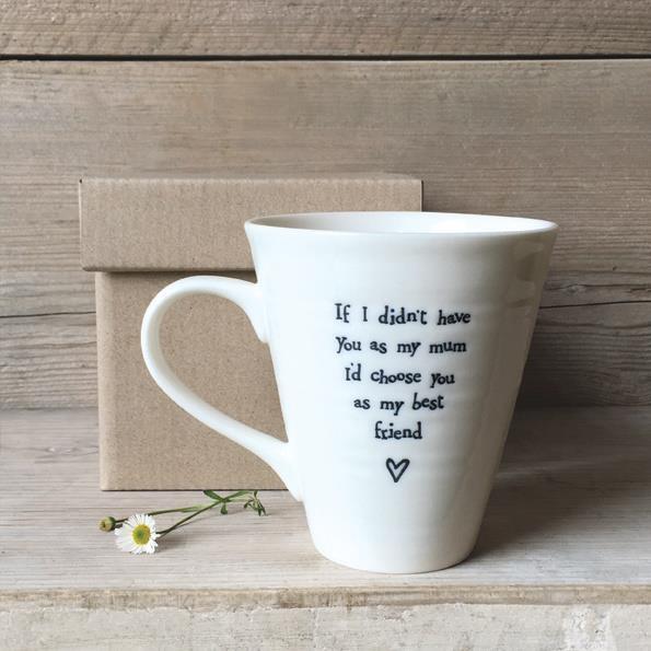 White Porcelain Mug Coffee Tea East Of India Mum Sentiment Gift Mothers Day