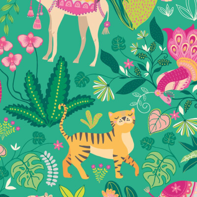 WGU50136W - When I Grown Up Samba Safari Smaragd Twist OHPOPSI Tapete