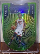 2020-21 Panini Obsidian Jimmy Butler Tunnel Vision #9 Electric Etch Green Flood