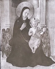 Madonna And Child, Fra Angelico, SMALL CORNER CRACK, Magic Lantern Glass Slide