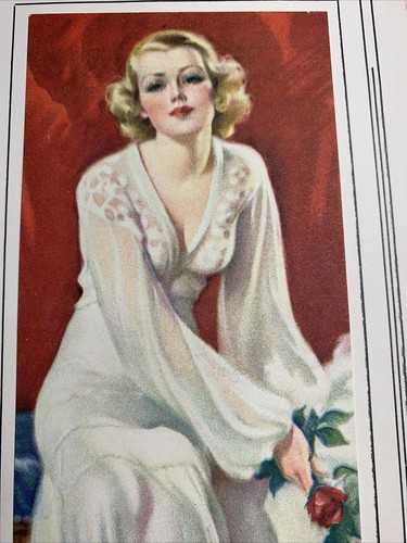 Original 1934 Pin Up Calendar Art Beautiful Lady American Laundry Advertising