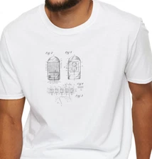 Vintage Vacuum Glow Tube Nixie Patent T-Shirt, Retro Audiophile Audio