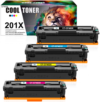 4x Toner Compatible with HP 201X Color LaserJet Pro MFP M277n M252n M274n CF400X