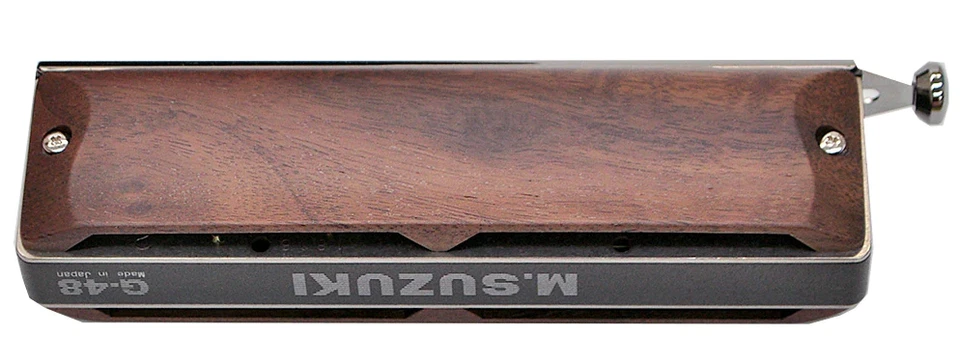 SUZUKI G-48W Gregoire Maret Wooden cover 12 holes 48 sounds Chromatic Harmonica - Image 3 of 4