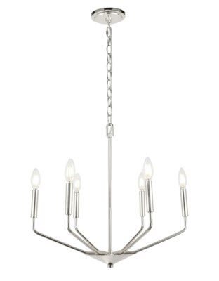 Chandelier Candle Light Fixture Modern Chrome Kitchen Dining Room or Bedroom 22''