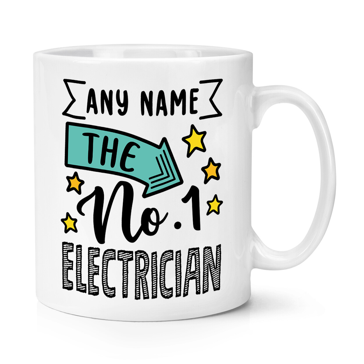 Personalised No.1 Electrician 10oz Mug Cup Worlds Best Awesome Thank You