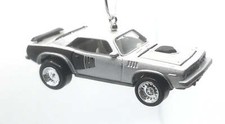 Christmas Ornament for 1971 Plymouth Hemi Cuda Barracuda Silver Black