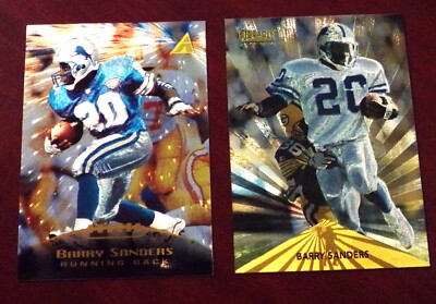 Barry Sanders Pinnacle Trophy Collection Football Cards 1995 #39 1996 #131 Lions
