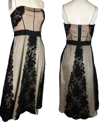 42 IT FAB Alessandro Dell'Acqua Illusion Lingerie Lace Cocktail Dress Silk