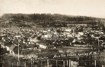 Renton WA Washington looking N.W. 1909 RPPC Photo Postcard COPY
