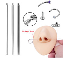 14G TITANIUM 2" INSERTION TAPER INTERNALLY THREADED BODY PIERCING TOOL