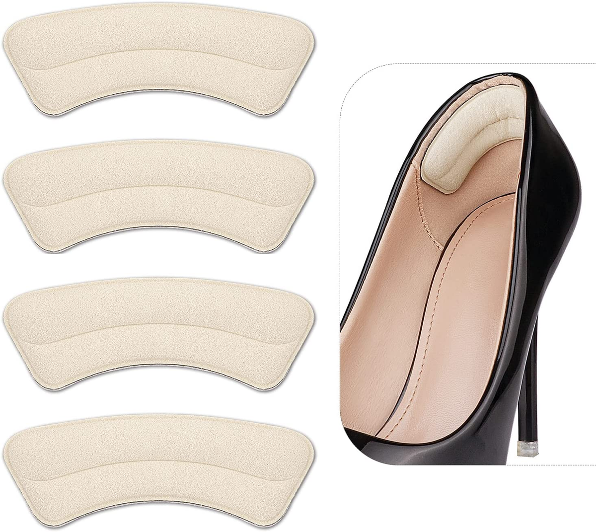 Heel Grips Liner Cushions Inserts for Loose Shoes, Heel Pads Snugs
