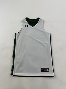 Under Armour Basketball Jersey Youth Boys Medium White Green Reversible Practice