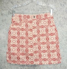 ESPRIT DE CORP Red and White Cotton Skirt Size 9/10