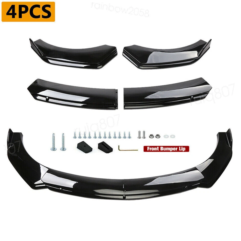 Add-on Front Bumper Lip Spoiler Painted Black For 2019 Acura NSX Car Accessory Foto 2 de 4