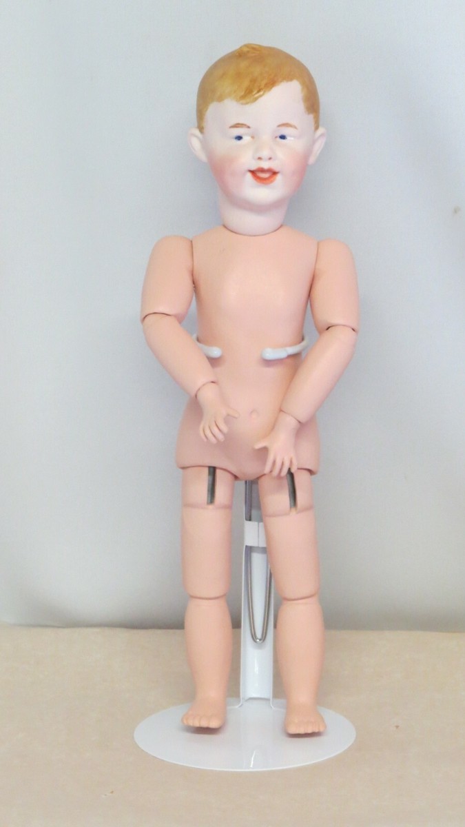 Poupée Reproduction Heubach - Fille Yeux Peints - 36 Cm - Tête Biscuit (NEUF)