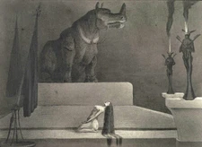 ALFRED KUBIN THE IDOL SYMBOLISM GICLEE PRINT FINE CANVAS