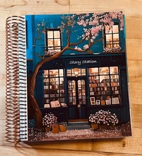 Cute Bookstore Front with Flowers Cover Set 4 use w/ Erin Condren Life Planner~