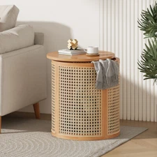 RUBBER SOLID WOOD SIDE TABLE,NATURAL COLOR